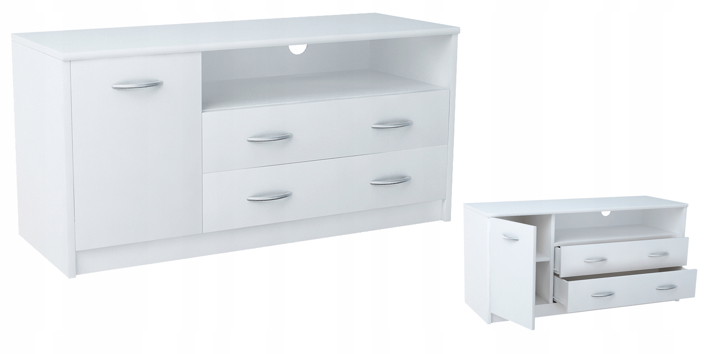 

Szafka biała, stolik Rtv półka K027 Biały 110 cm