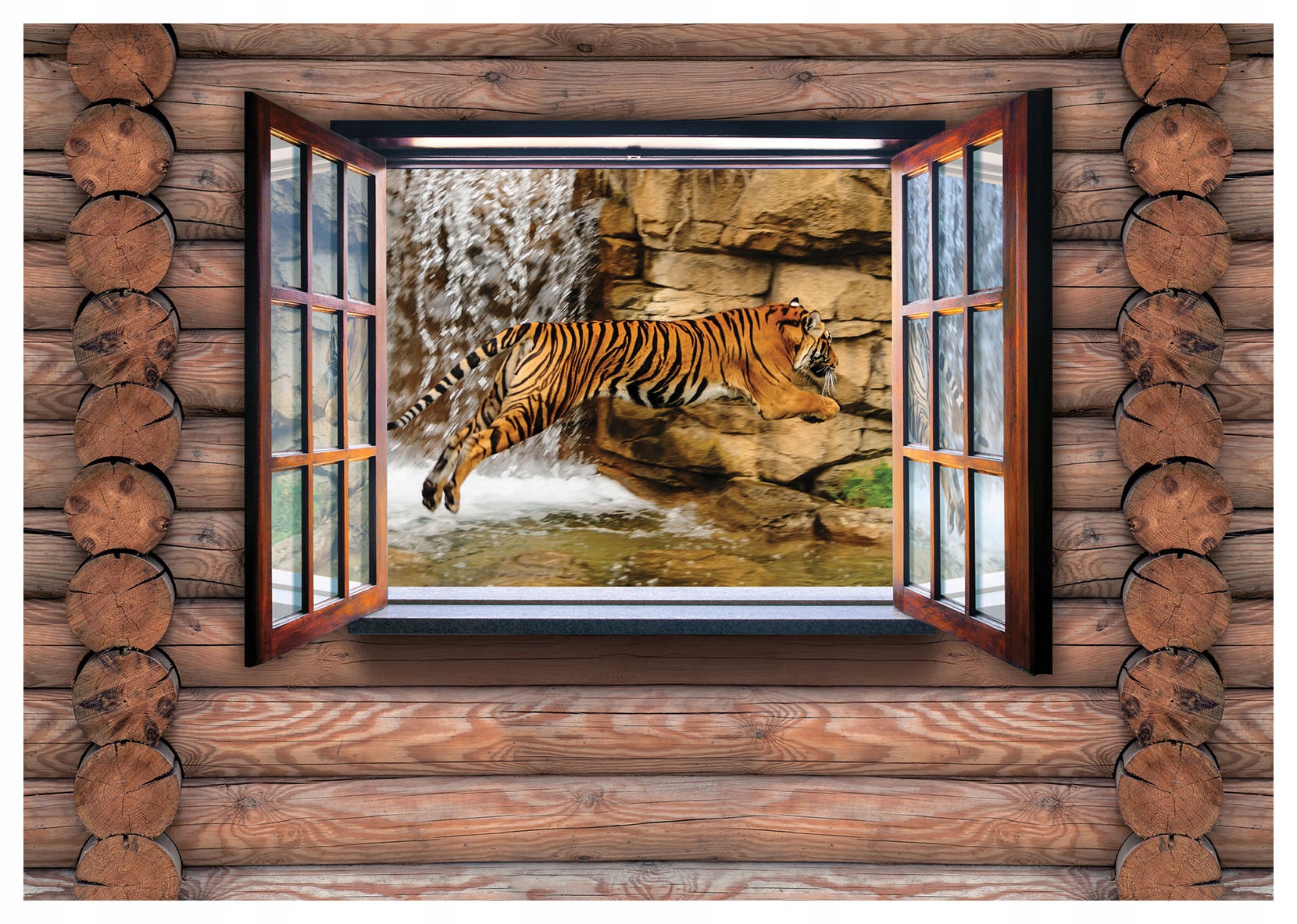 Vliesová fototapeta Tiger Vodopád Príroda do izby 312x219 lepidlo