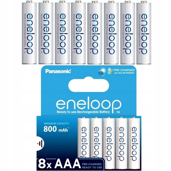 Eneloop x8 Akumulatorki Aaa R3 Enelop Akumulatorek Panasonic Made in Japan
