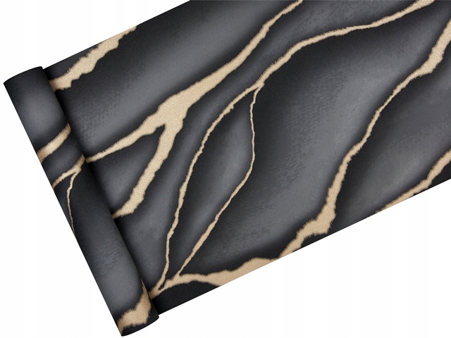 Tapeta Elle Decoration šedo-černý kámen zlato