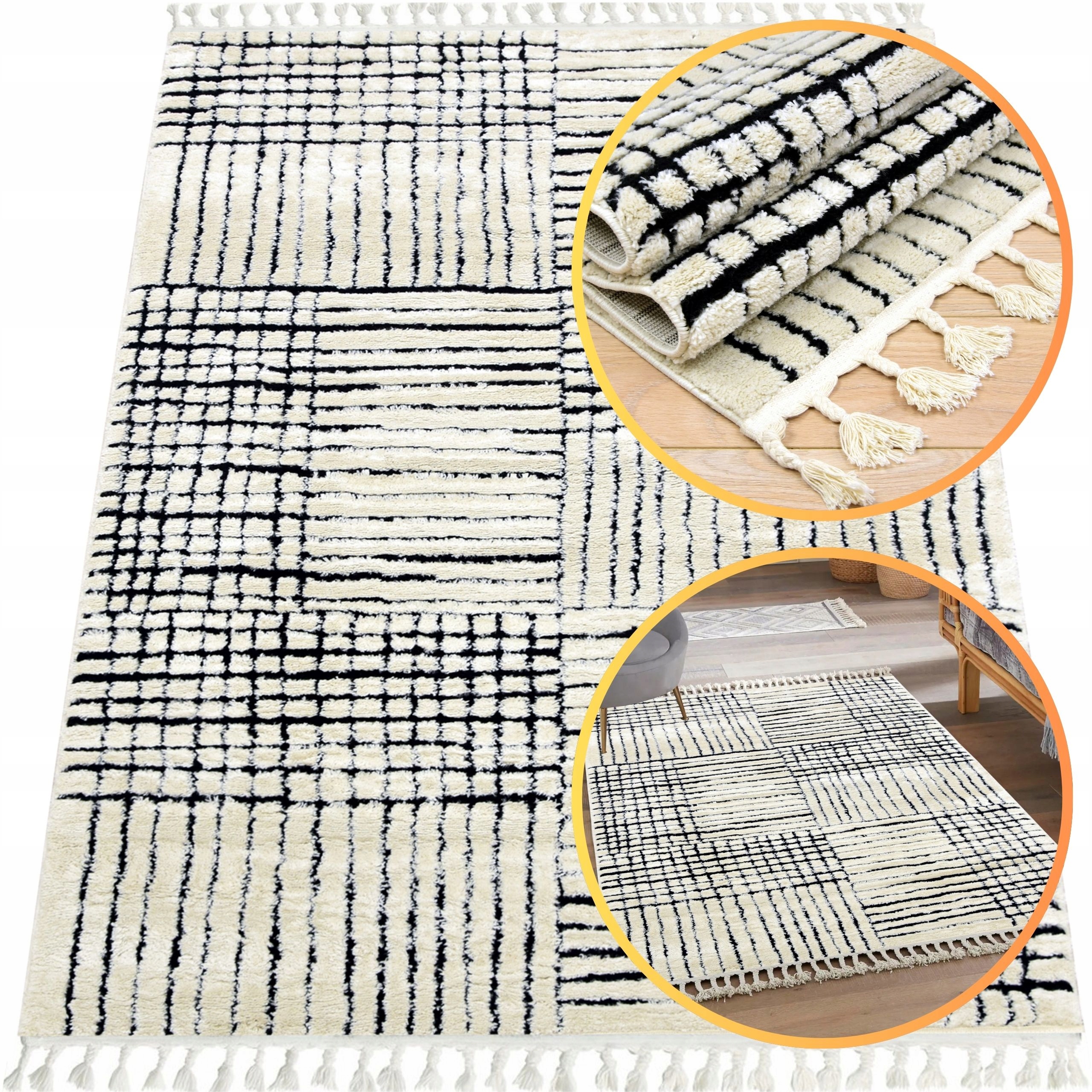 Koberec 140x200 Siena Krémový Koberec Do Obývacího Pokoje Koberec Do Ložnice Shaggy