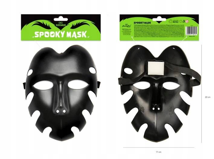 MASKA CZARNA HALLOWEEN 22X17 CM Typ maska