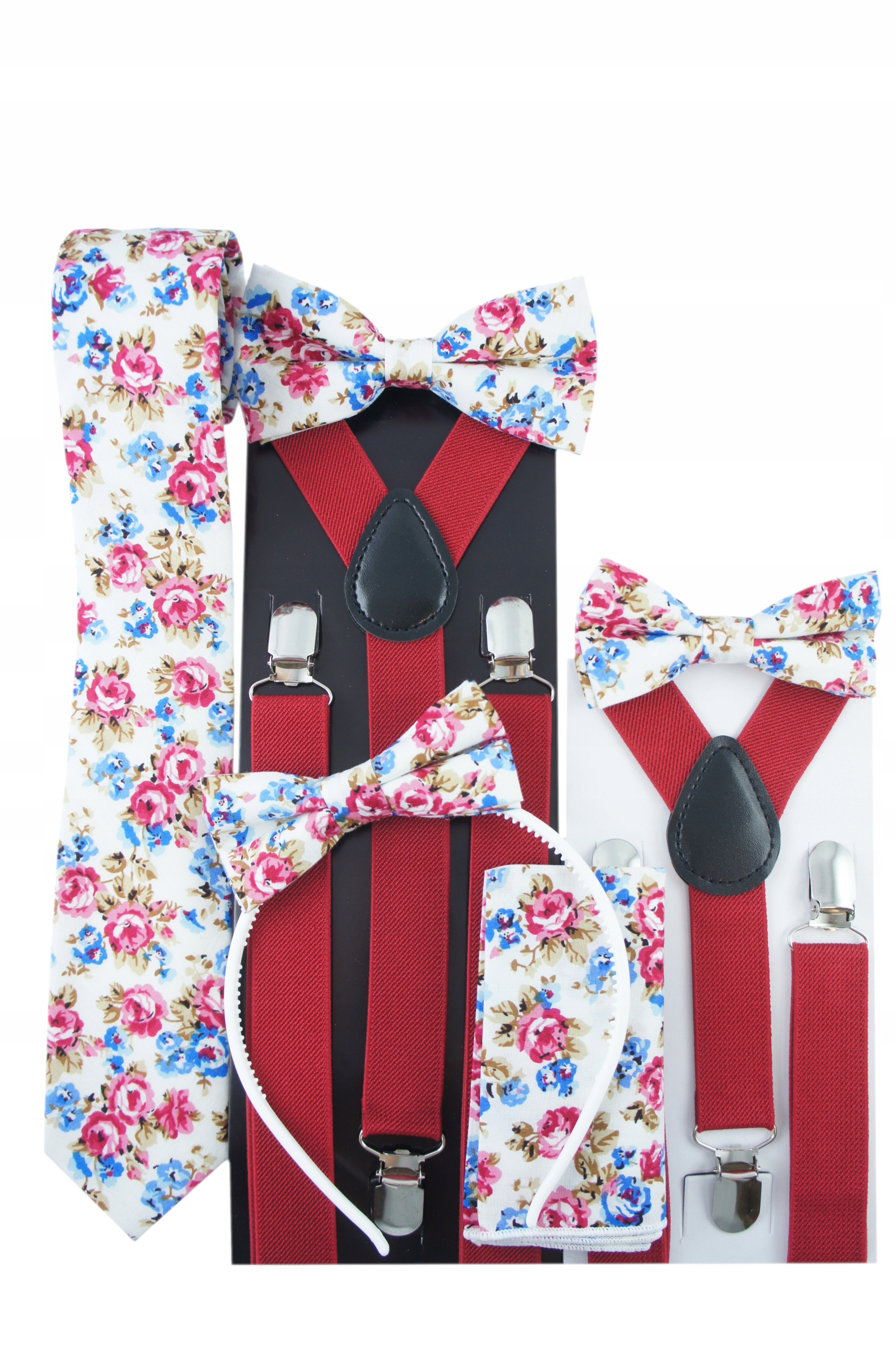 Krawat dla mężczyzny w KWIATY RÓŻE do koszuli Materiał dominujący poliester