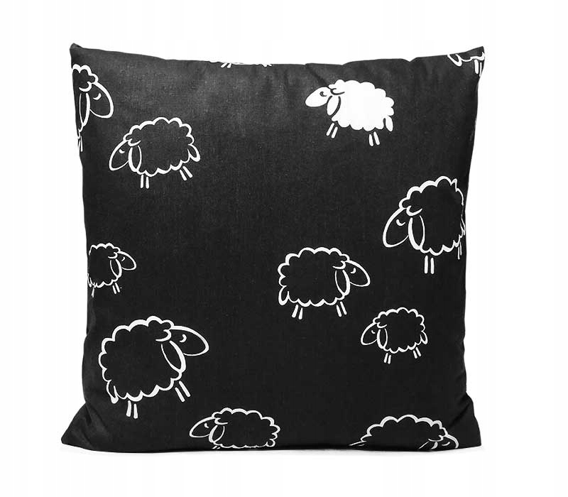 POSZEWKA bawełna 35x35 Owce czarne