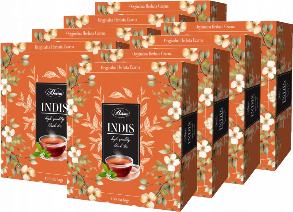Herbata czarna w torebkach BiFix Indis 100 szt x8