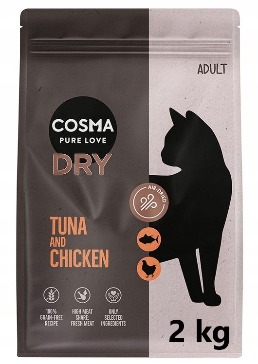Sucha dla kota Cosma Pure Dry Tuńczyk i kurczak 2 kg
