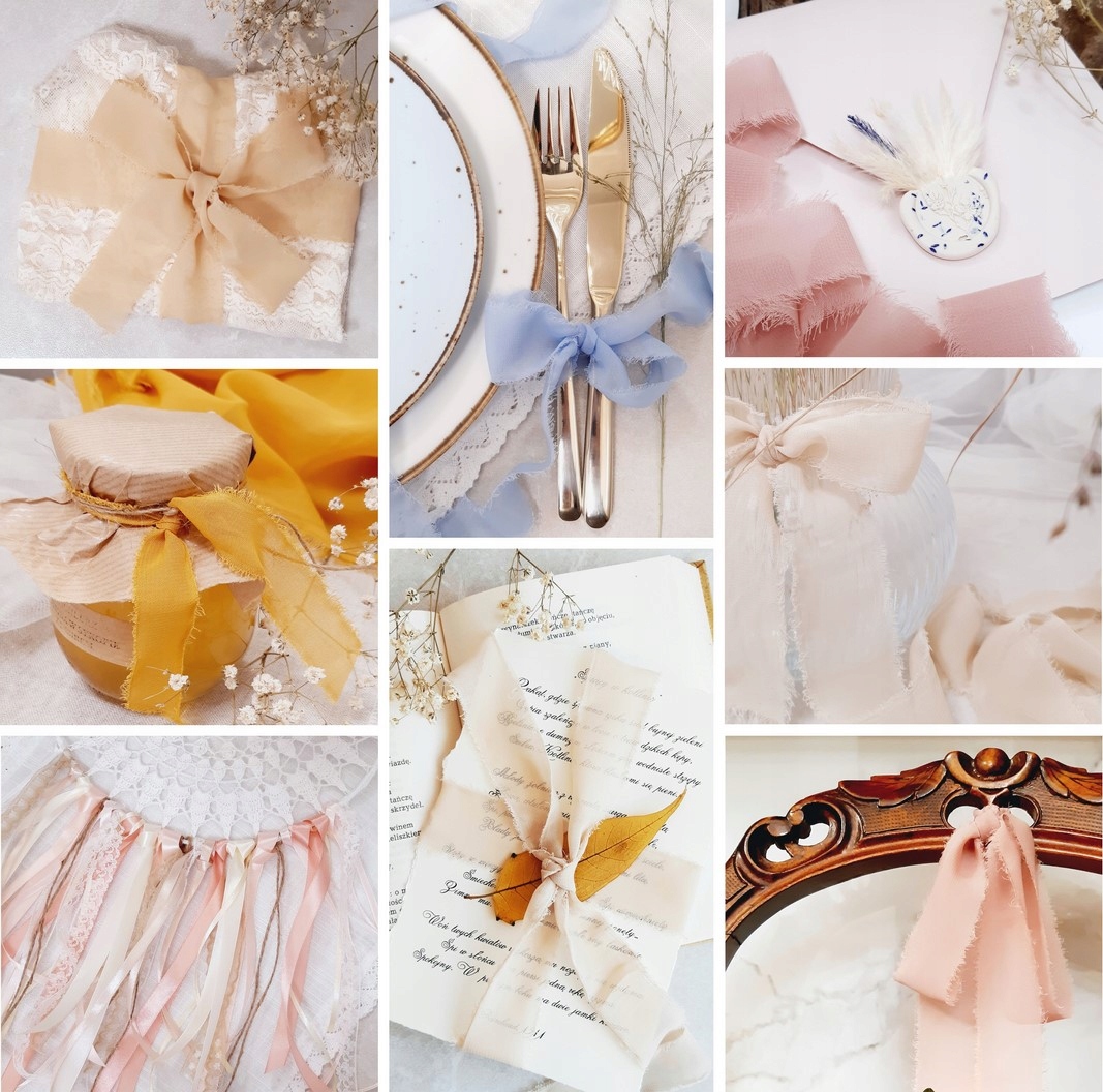 Brudny róż Wstążka Rwana ślub 2/148 SZYFON Rodzaj inny