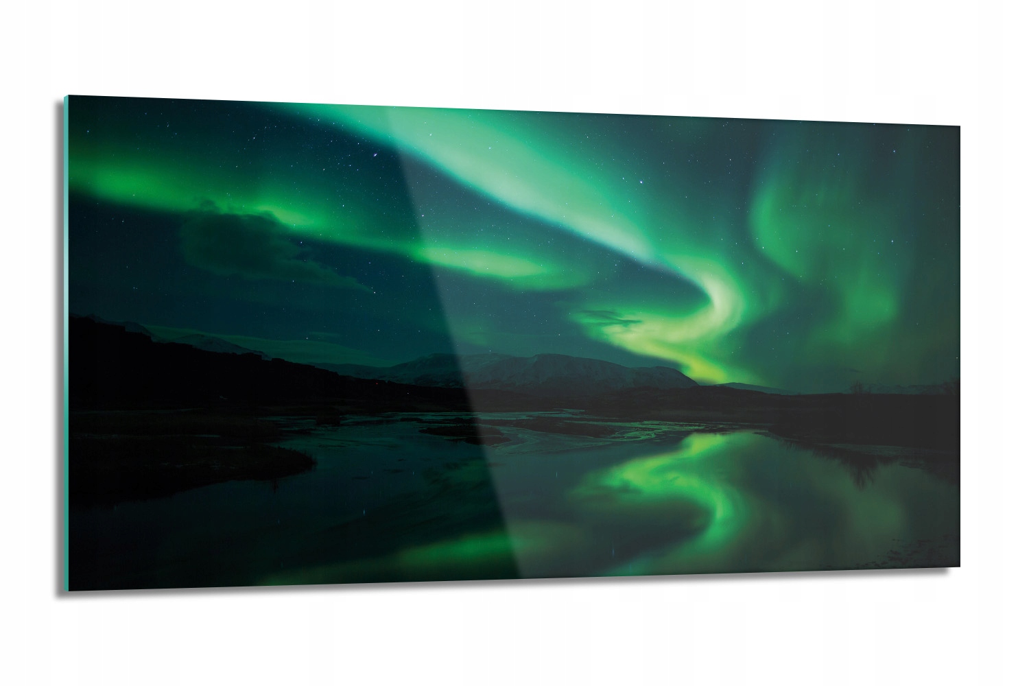 sklenený kuchynský panel Polárna žiara voda 100x50