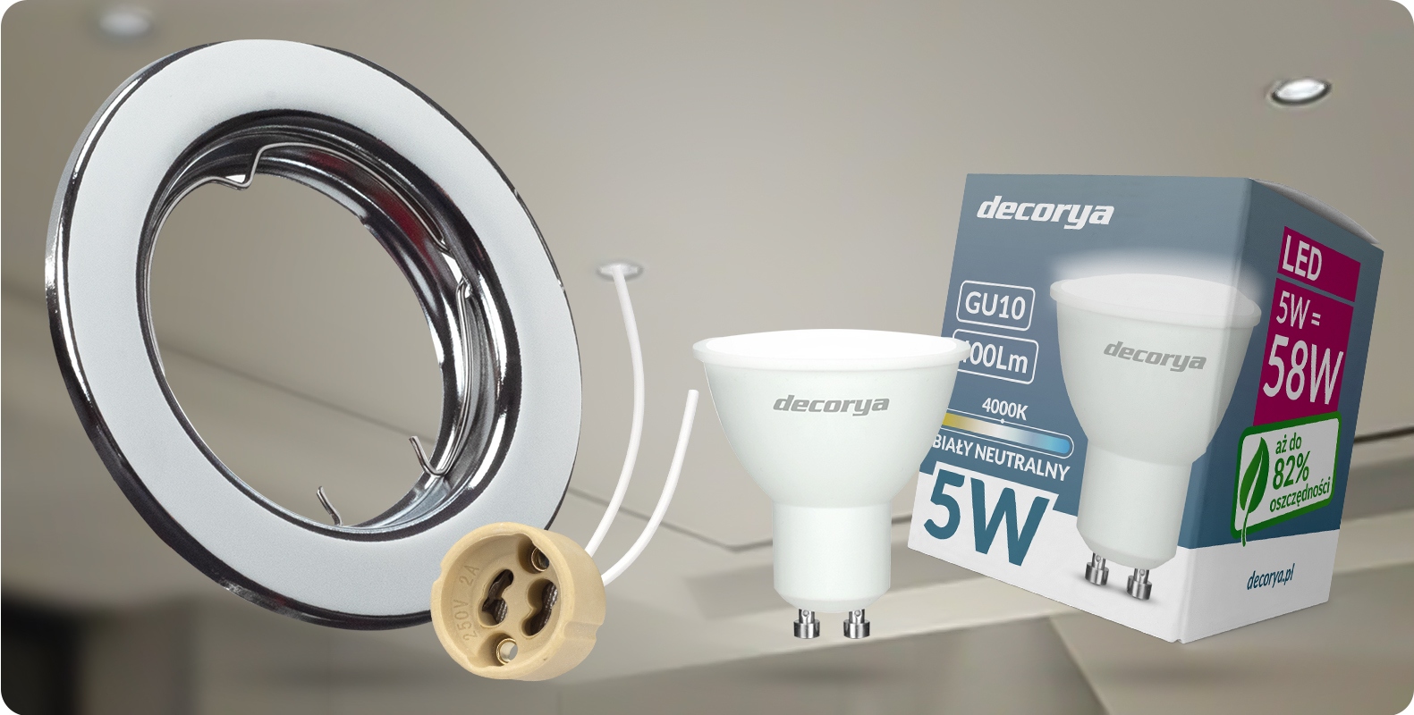 10x OCZKO SUFITOWE LED OCZKO LED OKRĄGŁA OPRAWKA OPRAWA LED SUFITOWA GU10 Stan opakowania oryginalne