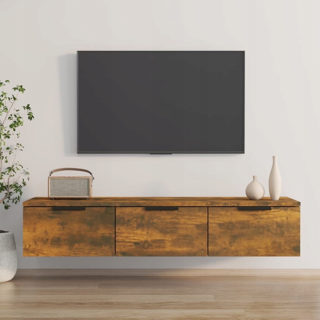 Televizní stolek závěsný kouřový dub 102x30x20cm