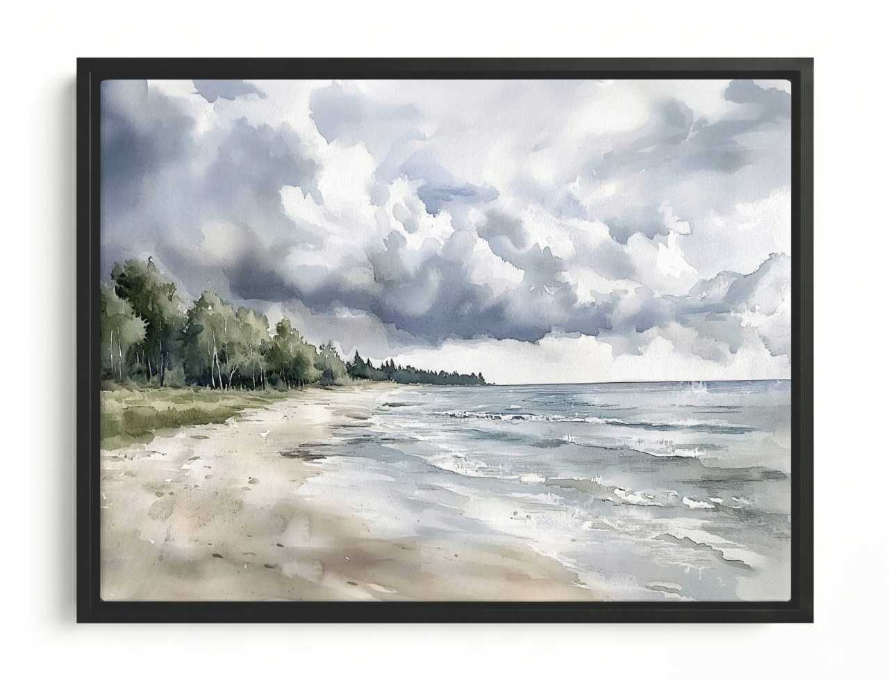 Obraz Rám American Box Pejzaž More Pláž Les Obloha Oblaky Dážď 80x60
