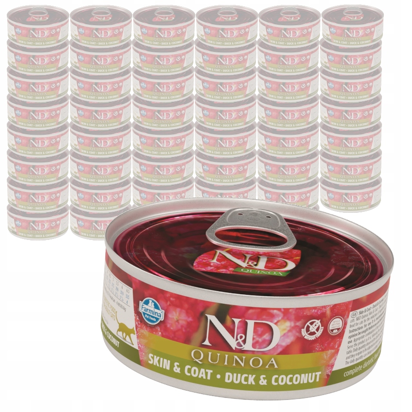 Levně Farmina N&d Quinoa Skin & Coat 48x80g Mokré Krmivo Pro Kočky Kachna s kokosem