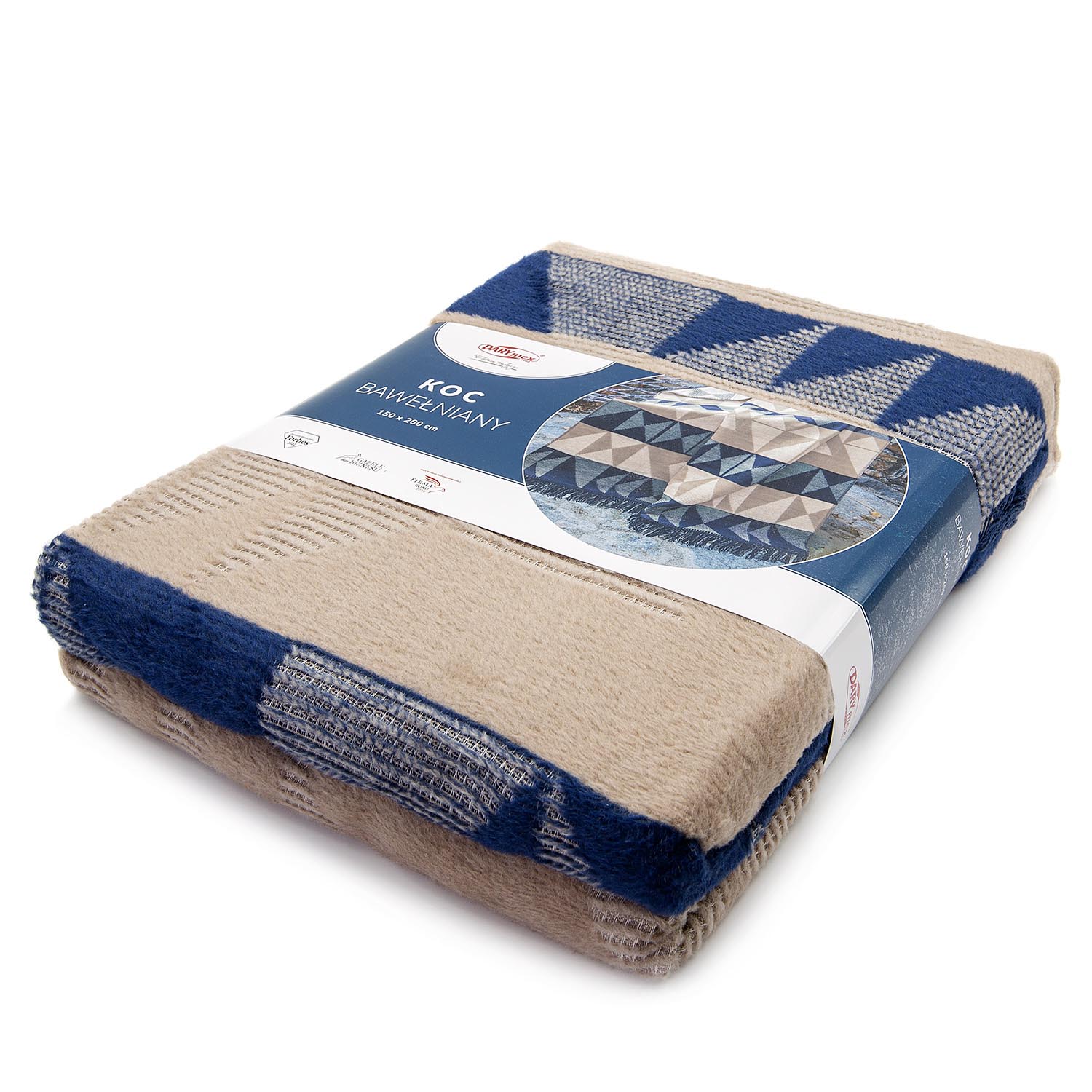 CIEPŁY KOC 150X200 Z FRĘDZLAMI NARZUTA NA ŁÓŻKO PLED BAWEŁNA WZORY MIĘKKI Wymiary 150x200cm