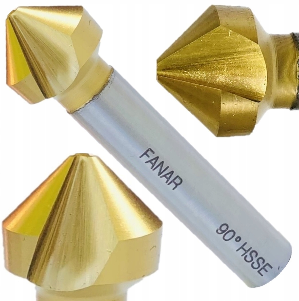 Fanar Pogłębiacz stożkowy fazownik 12,4 mm Hsse TiN 90 stopni