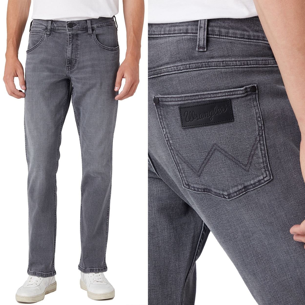 Wrangler Greensboro Ebony Sky Szary Dżins W36 L34