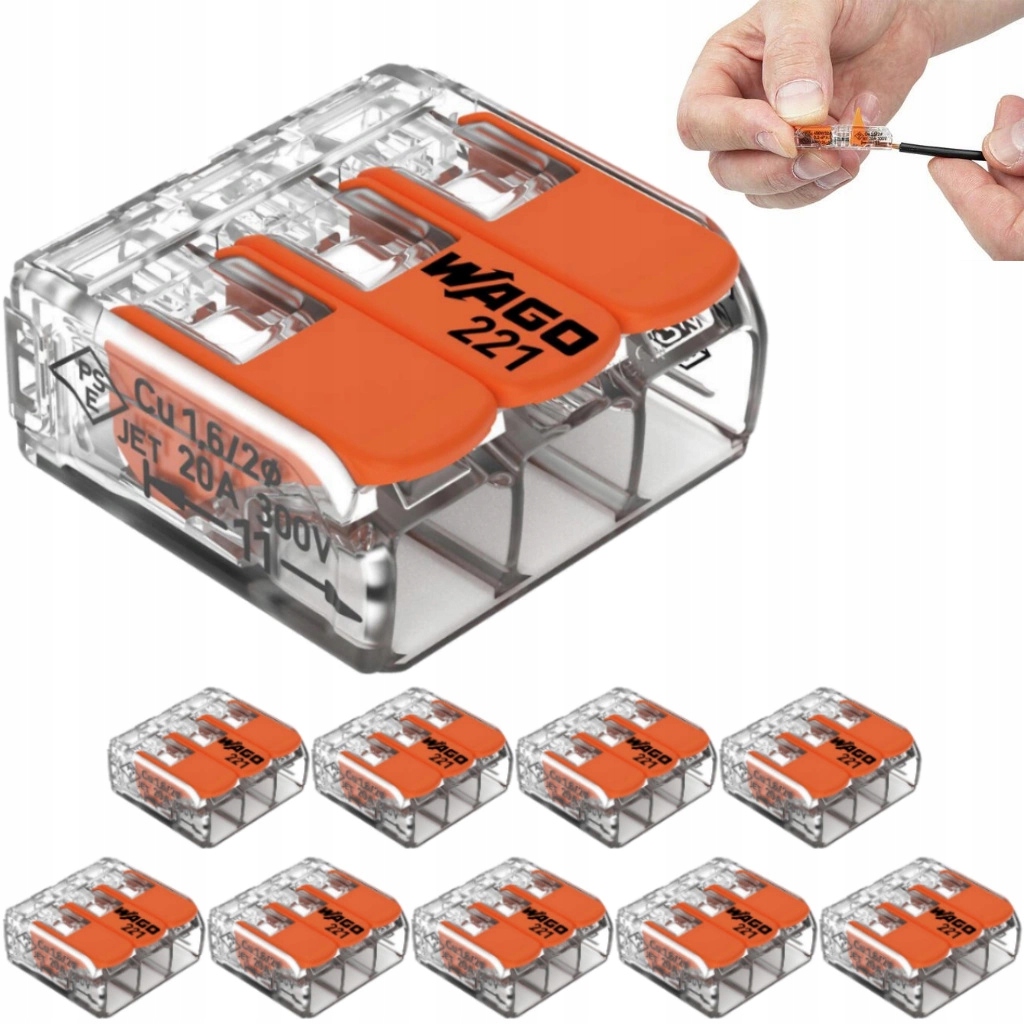 

Wago Szybkozłączka 3-Torowa Złączka 10 sztuk