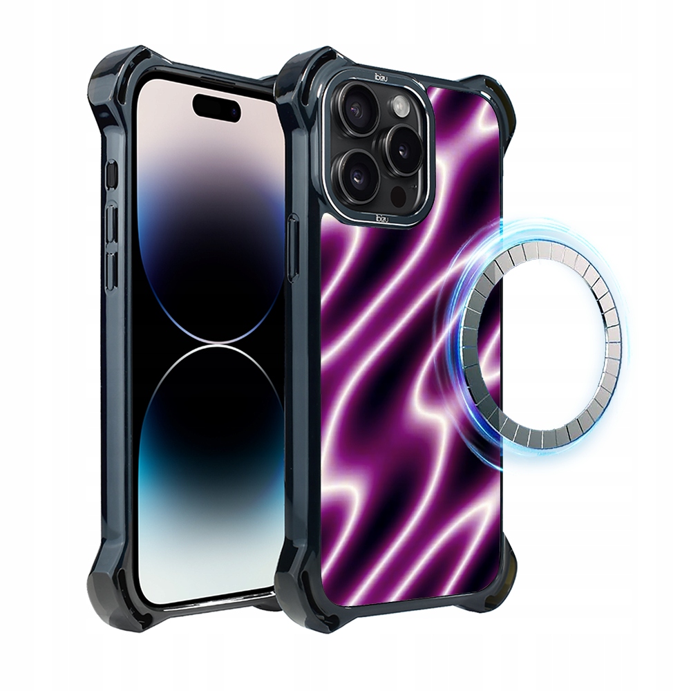 Pouzdro pro iPhone 14 Pro Ibizu DropGuard Ultra s MagSafe, neonová vlna