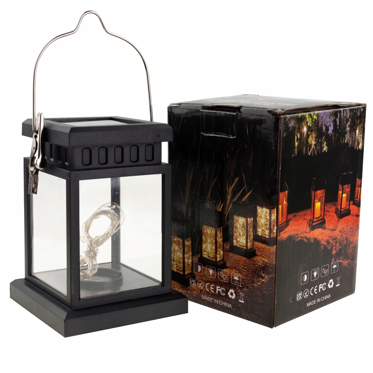 

Lampa Solarna Latarenka Led Latarnia Drut Lampion