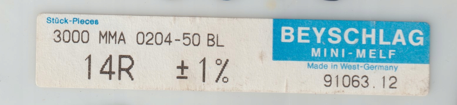 [100szt] 14R 1% 50ppm rezystor Smd minimelf MMA0204 Beyschlag low noise