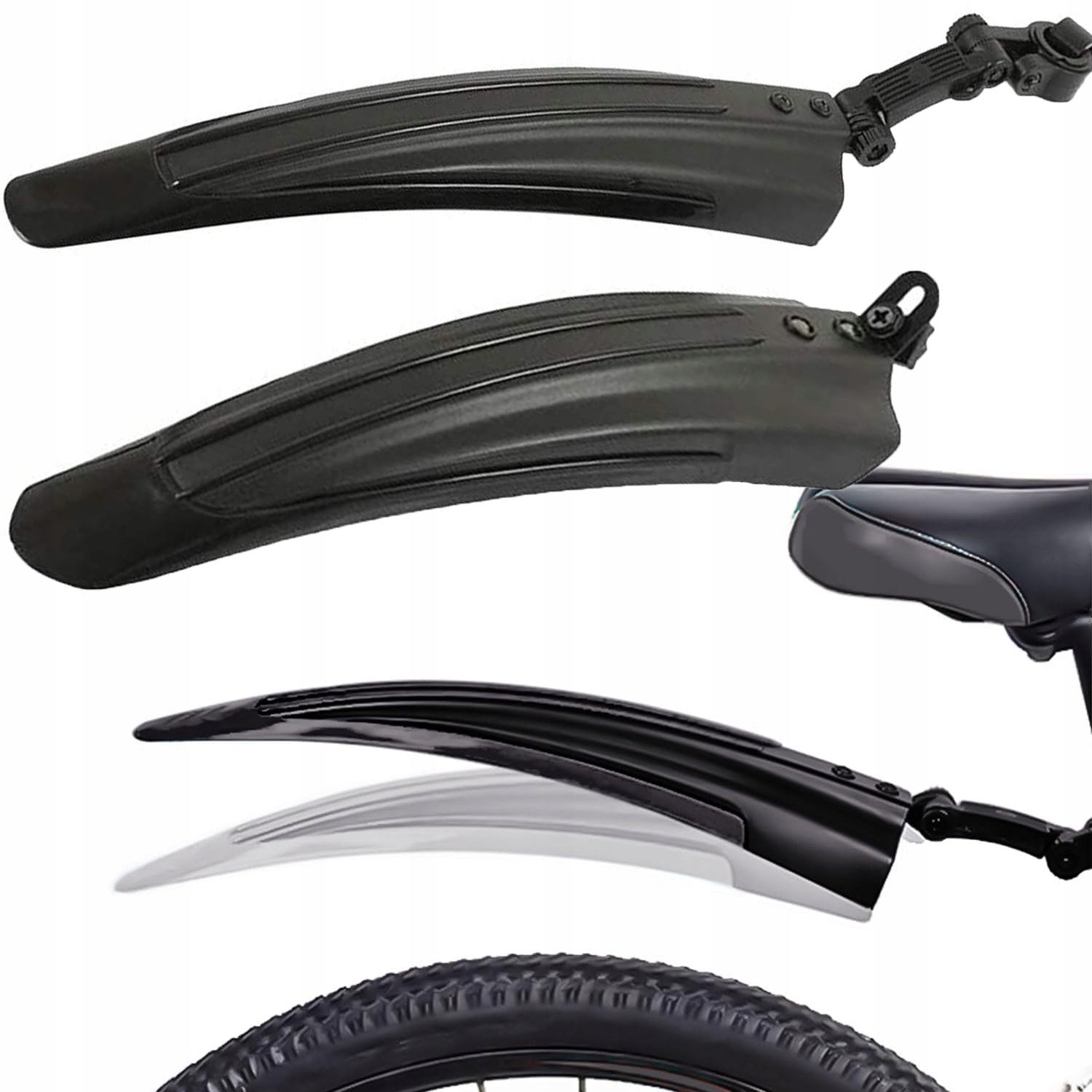2x UNIWERSALNE BŁOTNIKI DO ROWERU ROWEROWE PLASTIKOWE 24-29" REGULOWANE Rodzaj mocowania brak informacji