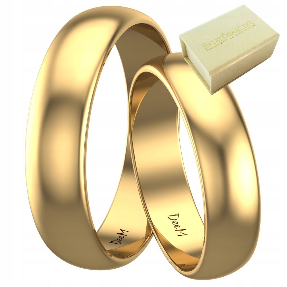 

Złote Obrączki Pozłacane Srebro Półokrągłe Proste