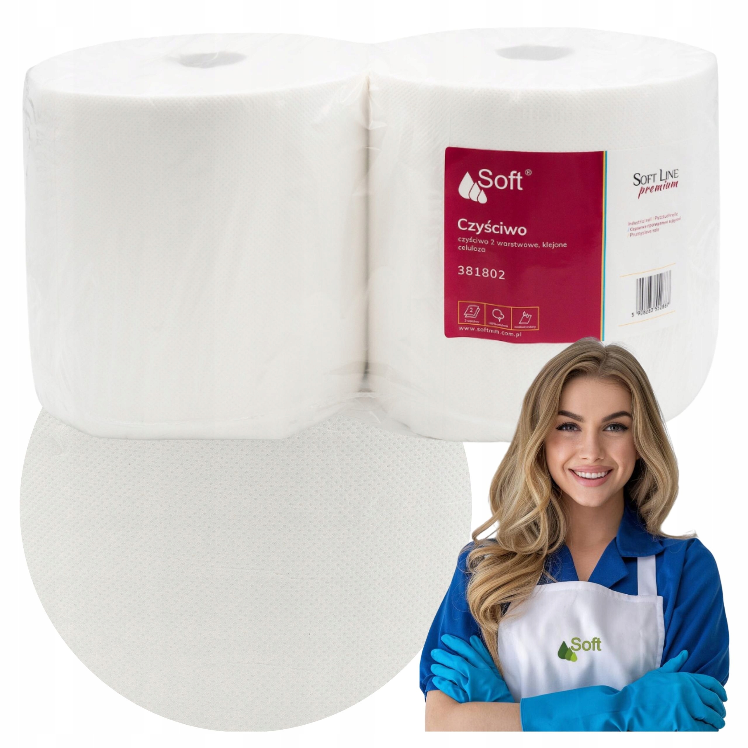 Levně Čisticí Utěrka Soft Premium Line 2W. Absorpční Celulóza Op. 2 Kusy