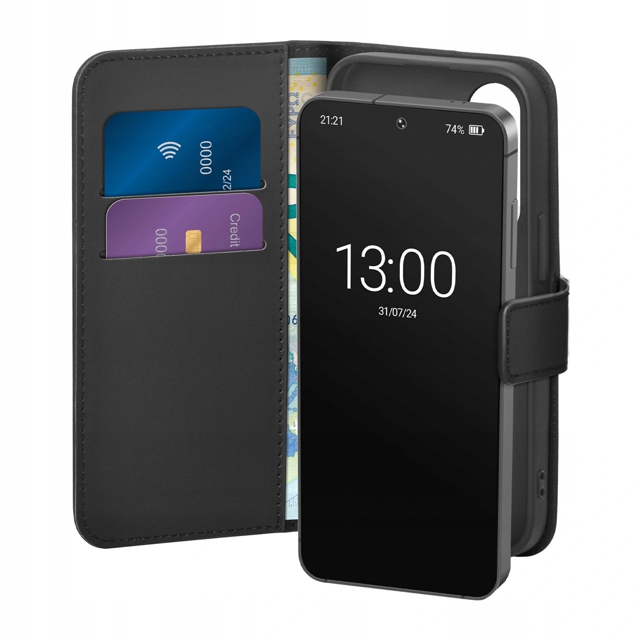 Puro Eco-Leather etui z portfelem Samsung Galaxy S26 Plus czarne