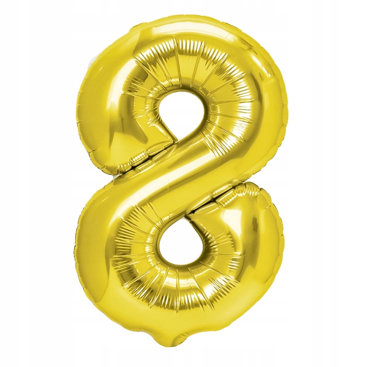 

Balon Foliowy złota cyfra 8 - 100 cm Hel