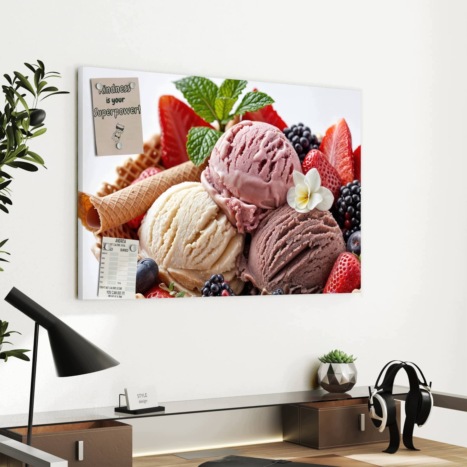 Magnetická tabule Wafel ledový s Ovoce 60 × 40 cm