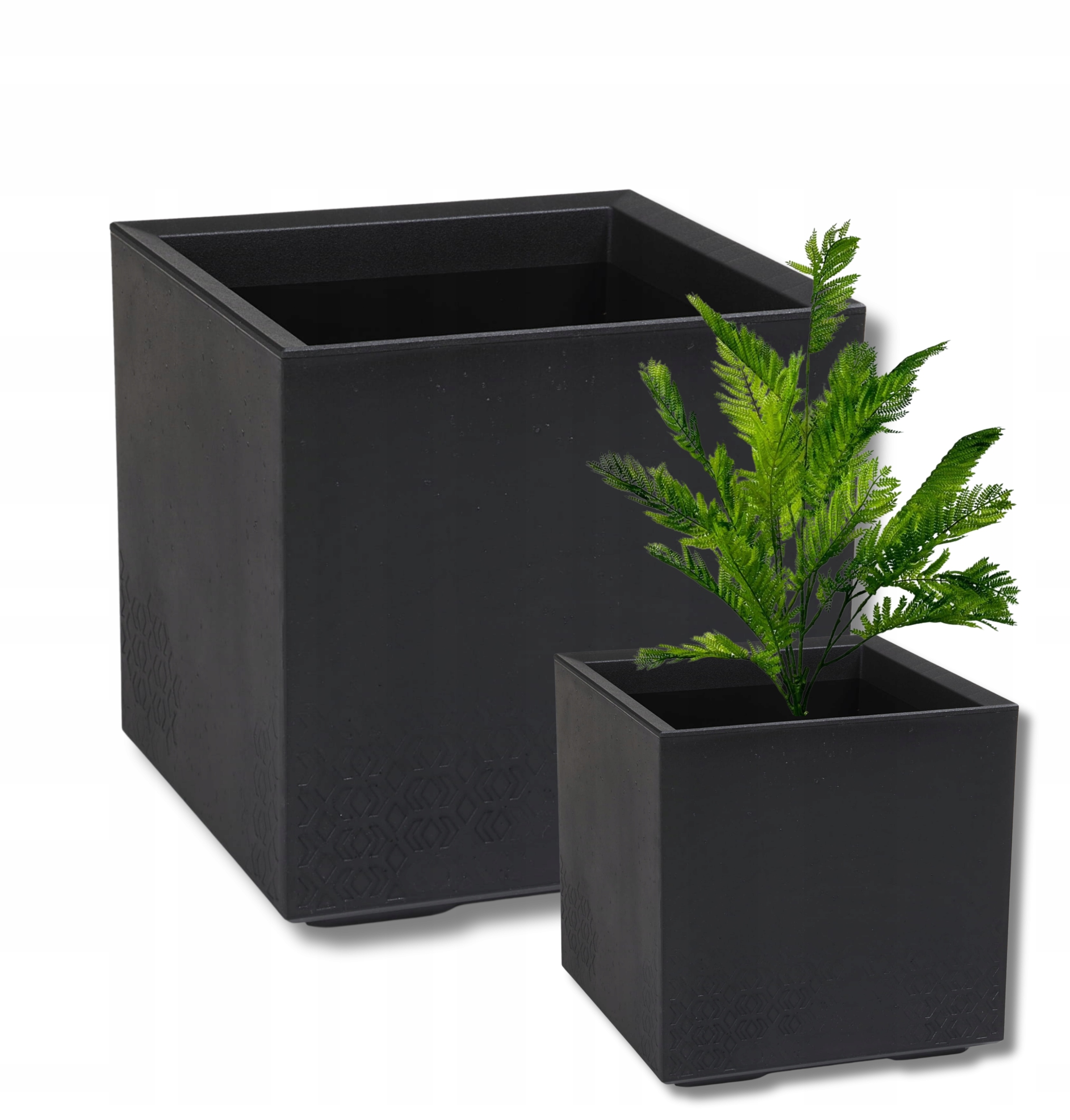 Donica kwietnik na kółkach Karo 40X40cm kol Czarny