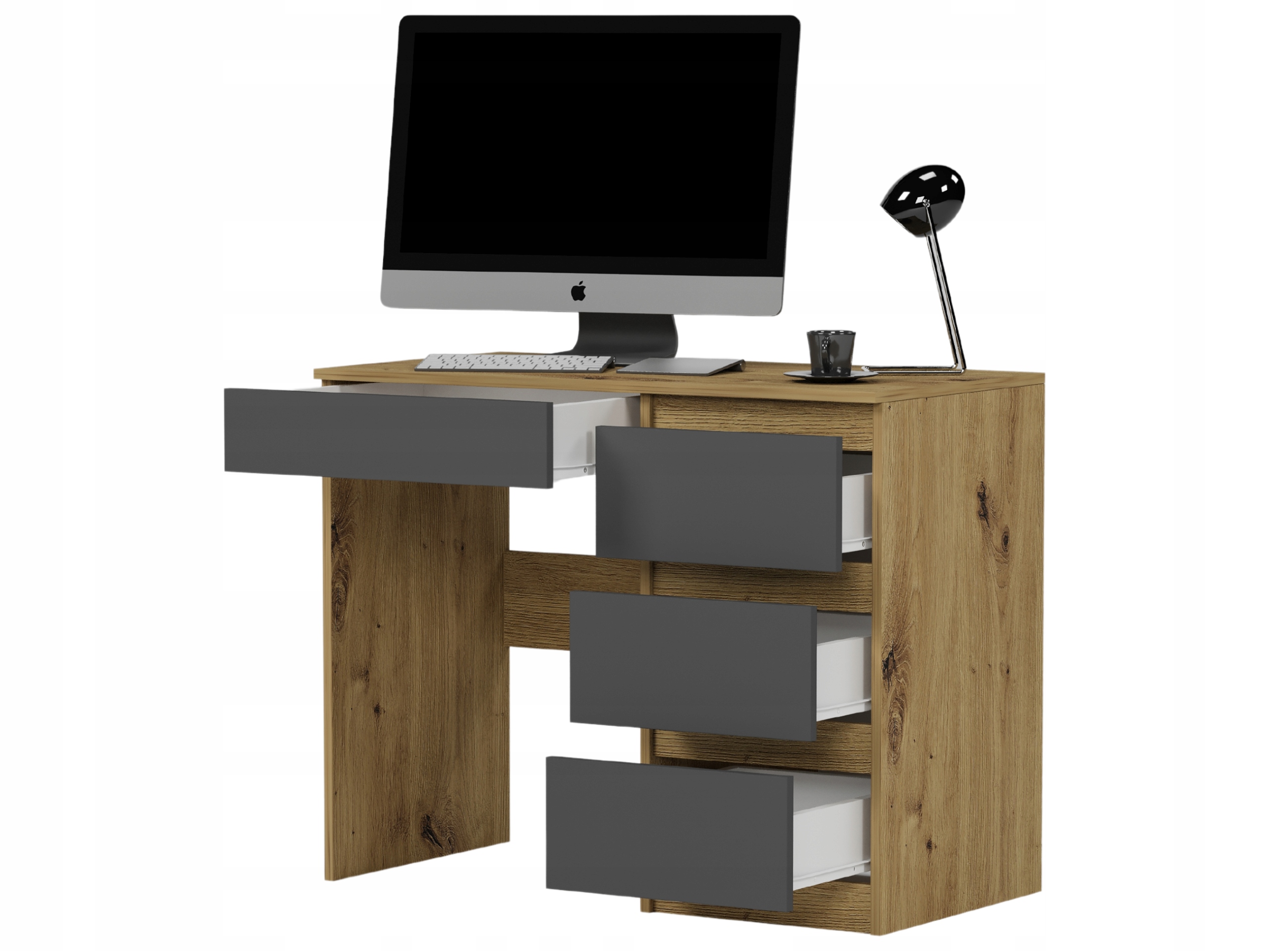 Meble Biurko komputerowe stolik 90cm artisan mix antracyt N34