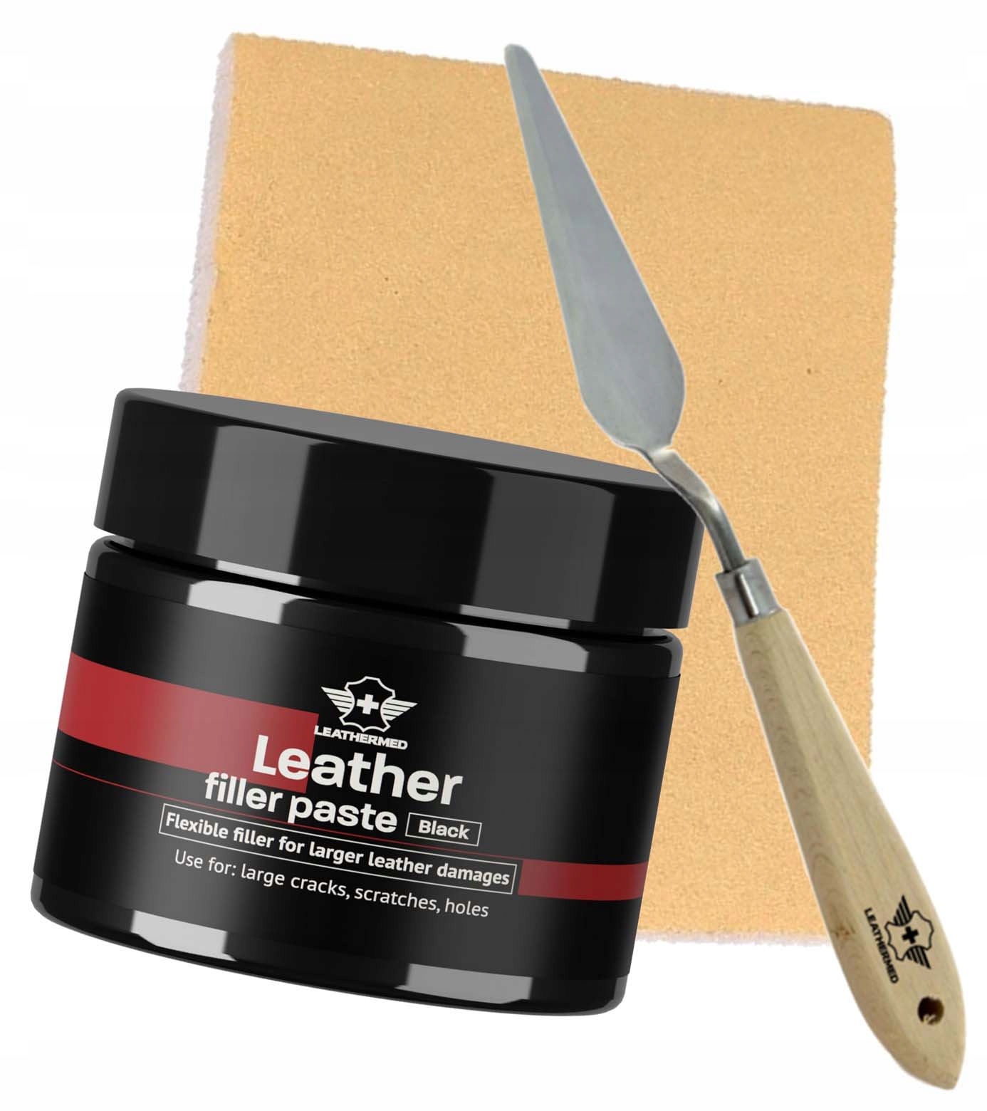 Szpachla wypełniacz do skóry renowacji tapicerki skórzanej 50ml Czarna