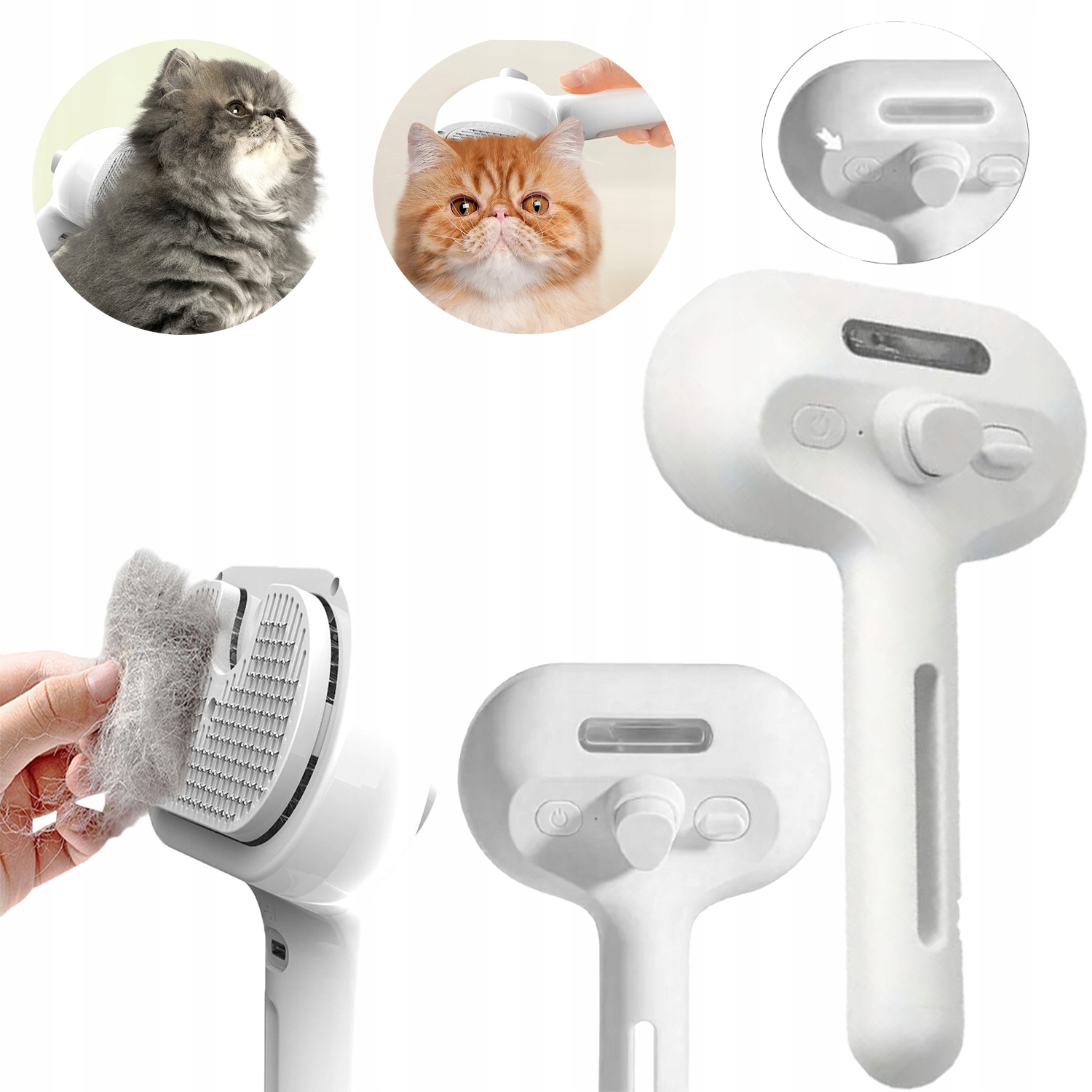 Levně Hřeben pro mazlíčky 3v1 s párou: Pro péči o srst, čištění a relaxační masáž