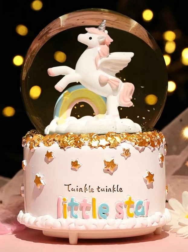 Kryształowa Kula Śnieżna Z Pozytywką jednorożec 15 Wiek dziecka 3 lata +