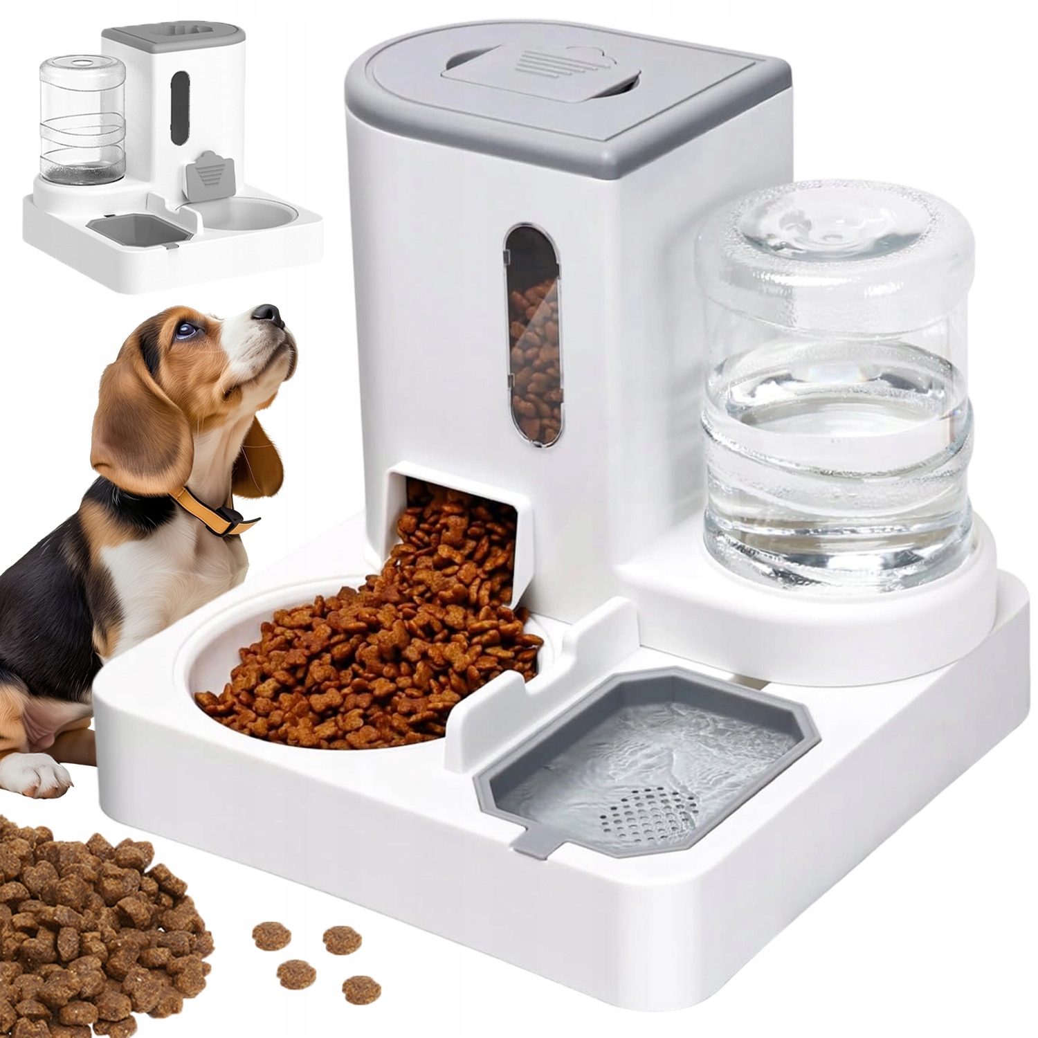 Levně Automatický Podavač Dávkovač Na Krmivo A Vodu Miska Pro Psa Kočku 2.2 L+1 L