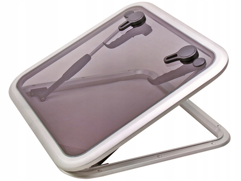 Okno Jachtowe Pokładowe 486X486 MM Zew. Srebr luk