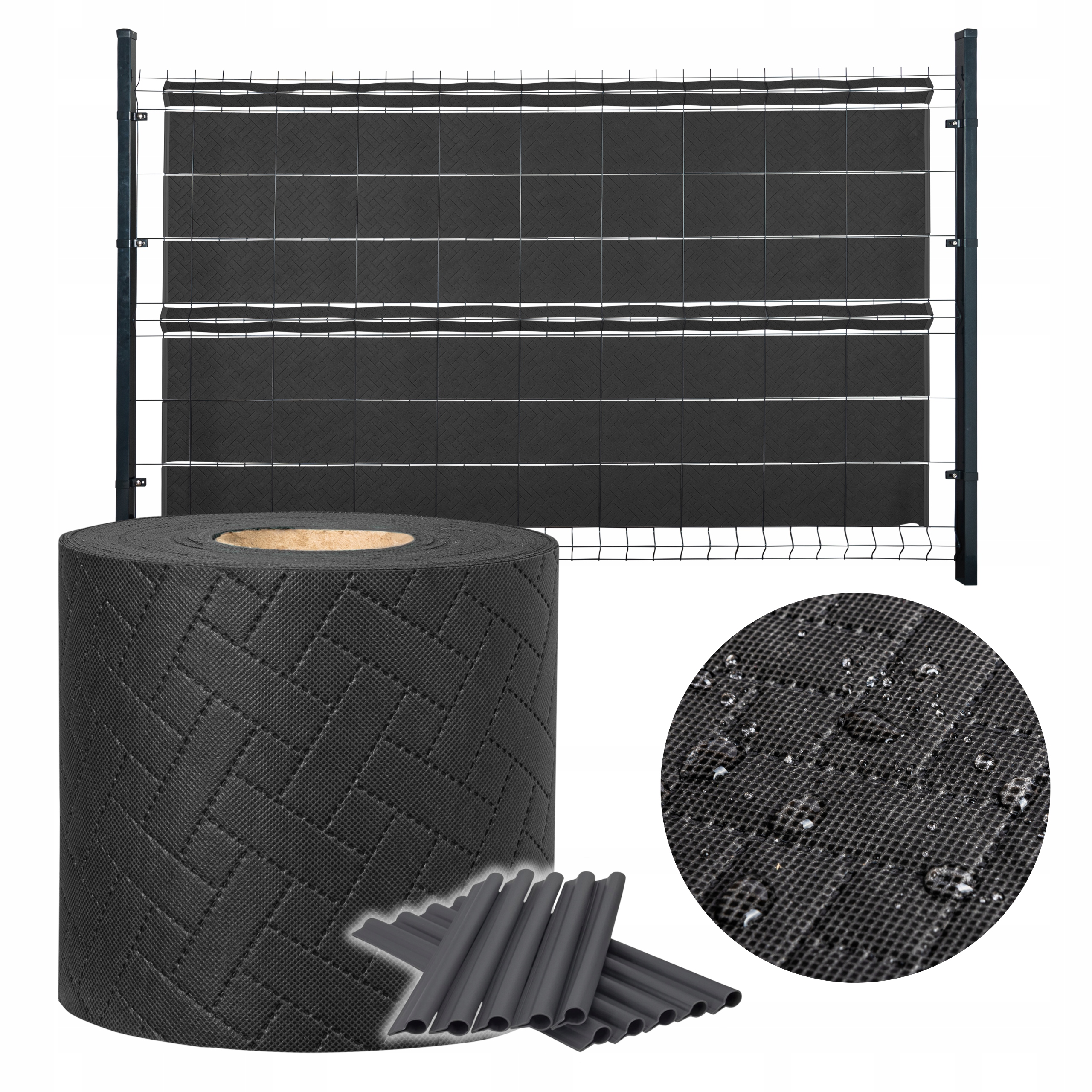 Taśma Ogrodzeniowa Premium 15X26 Osłona Ogrodzenie Panel Płot Antracyt +uv