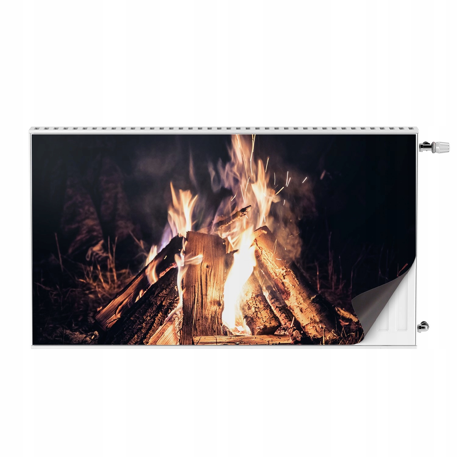 Maskovačka na ozdobný radiátor Oheň dřevo tráva