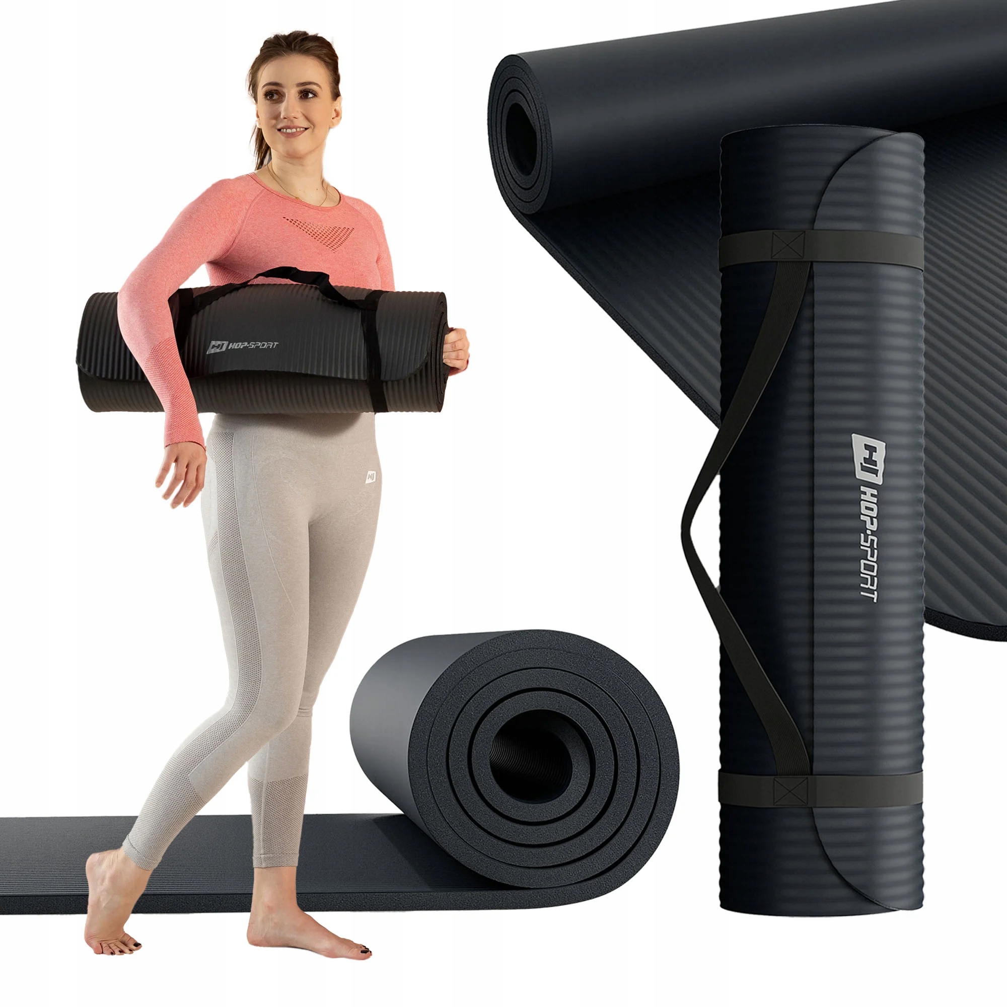 Antypoślizgowa gruba mata fitness Nbr 1,5cm 190x80cm karimata do ćwiczeń