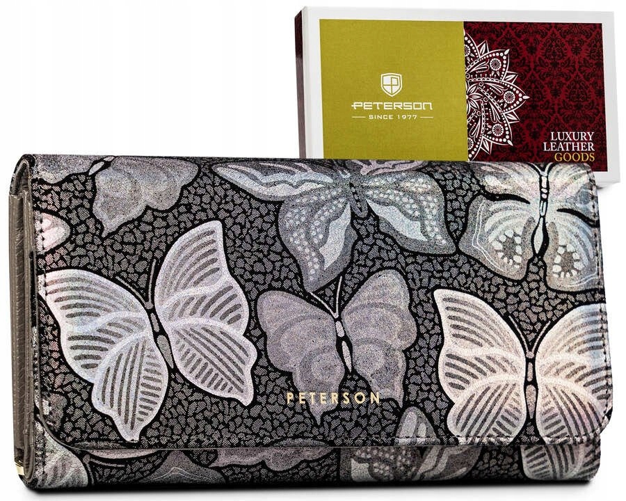 Velká dámská kožená peněženka v horizontální orientaci Peterson