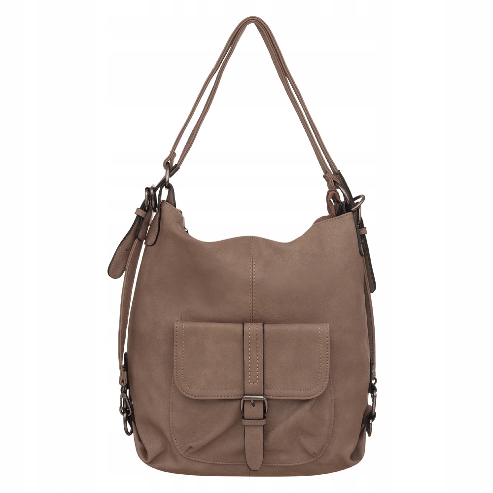 TAUPE TOREBKA DAMSKA PLECAK CAPPUCCINO 2w1 WOREK TORBA SHOPPER JGL