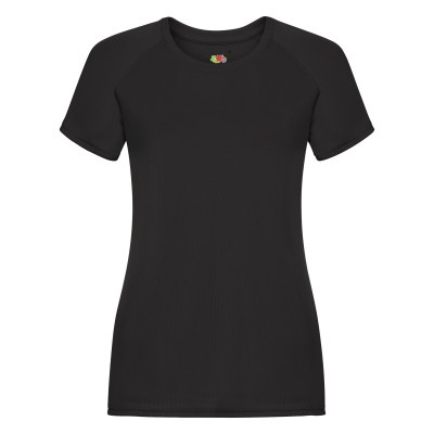 Koszulka T-Shirt Sportowy Damski Lady Fit Fruit the Loom 613920 Czarna XXL