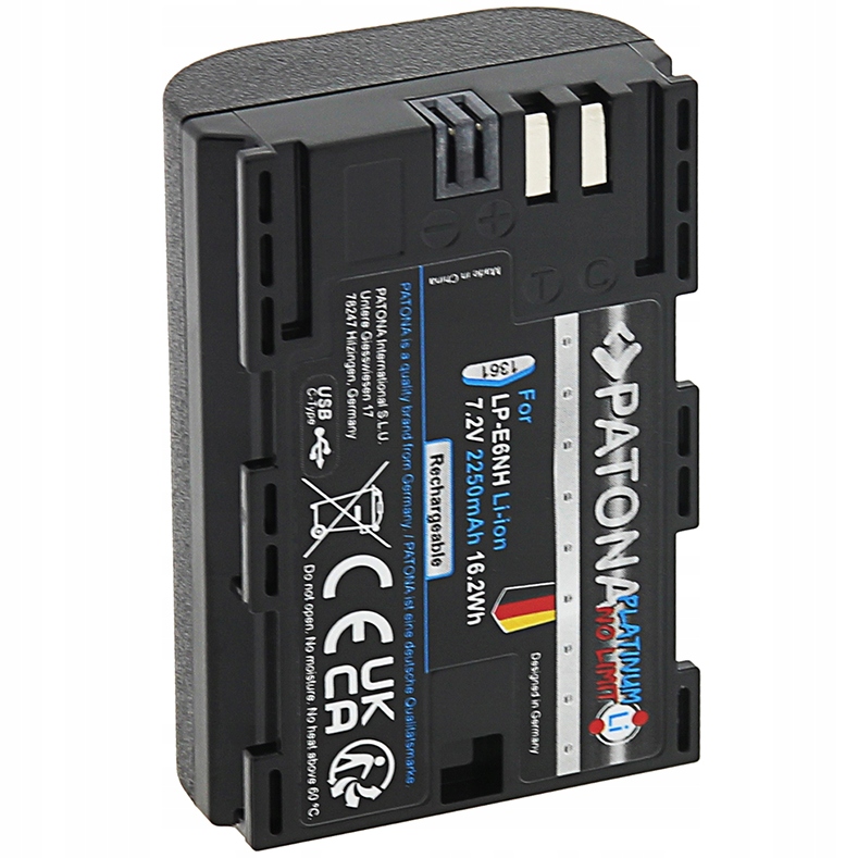 Akumulator Patona Platinum 2250 mAh LP-E6NH USB C Marka Patona