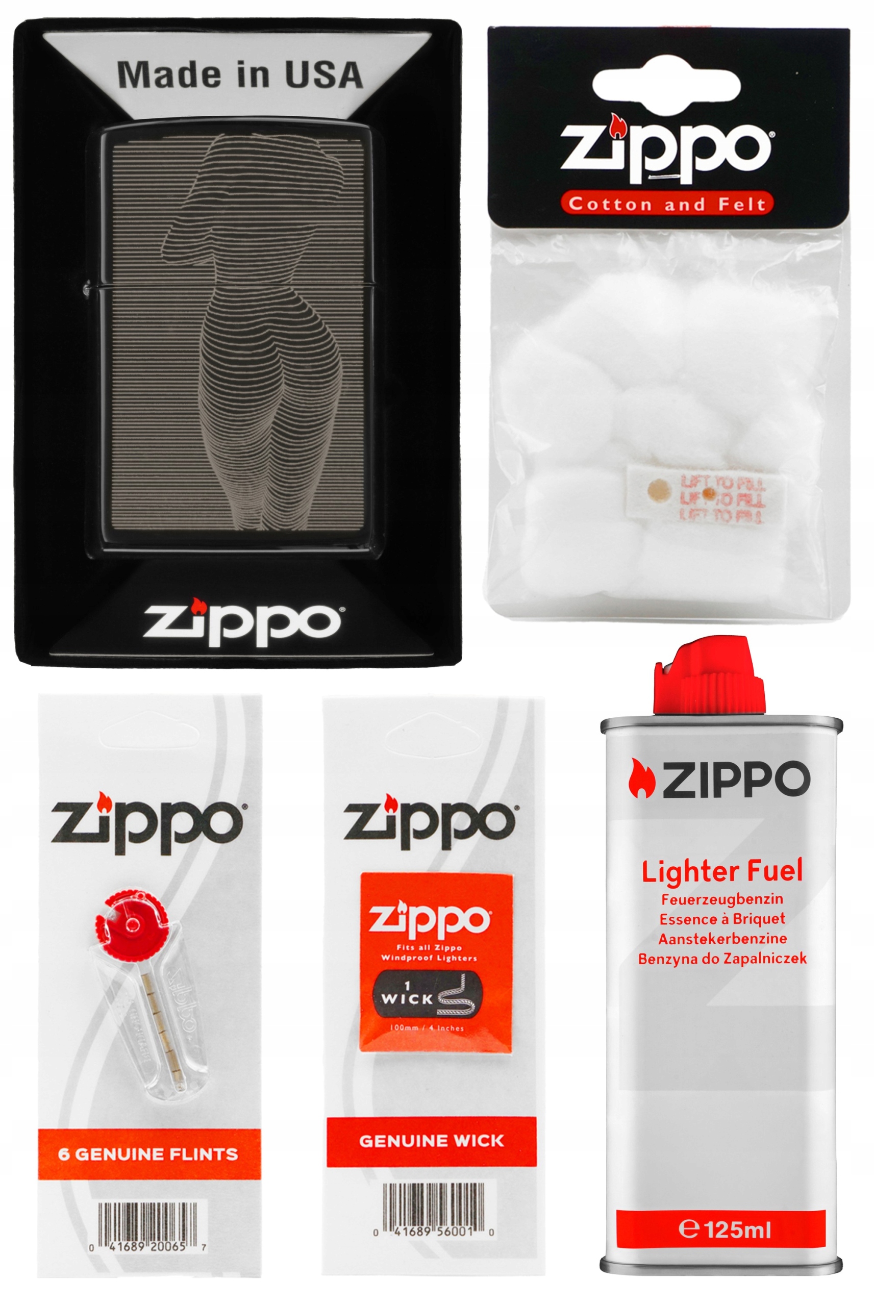 Zapalovač Zippo Lady Design Benzín Kameny Knoty Vatka
