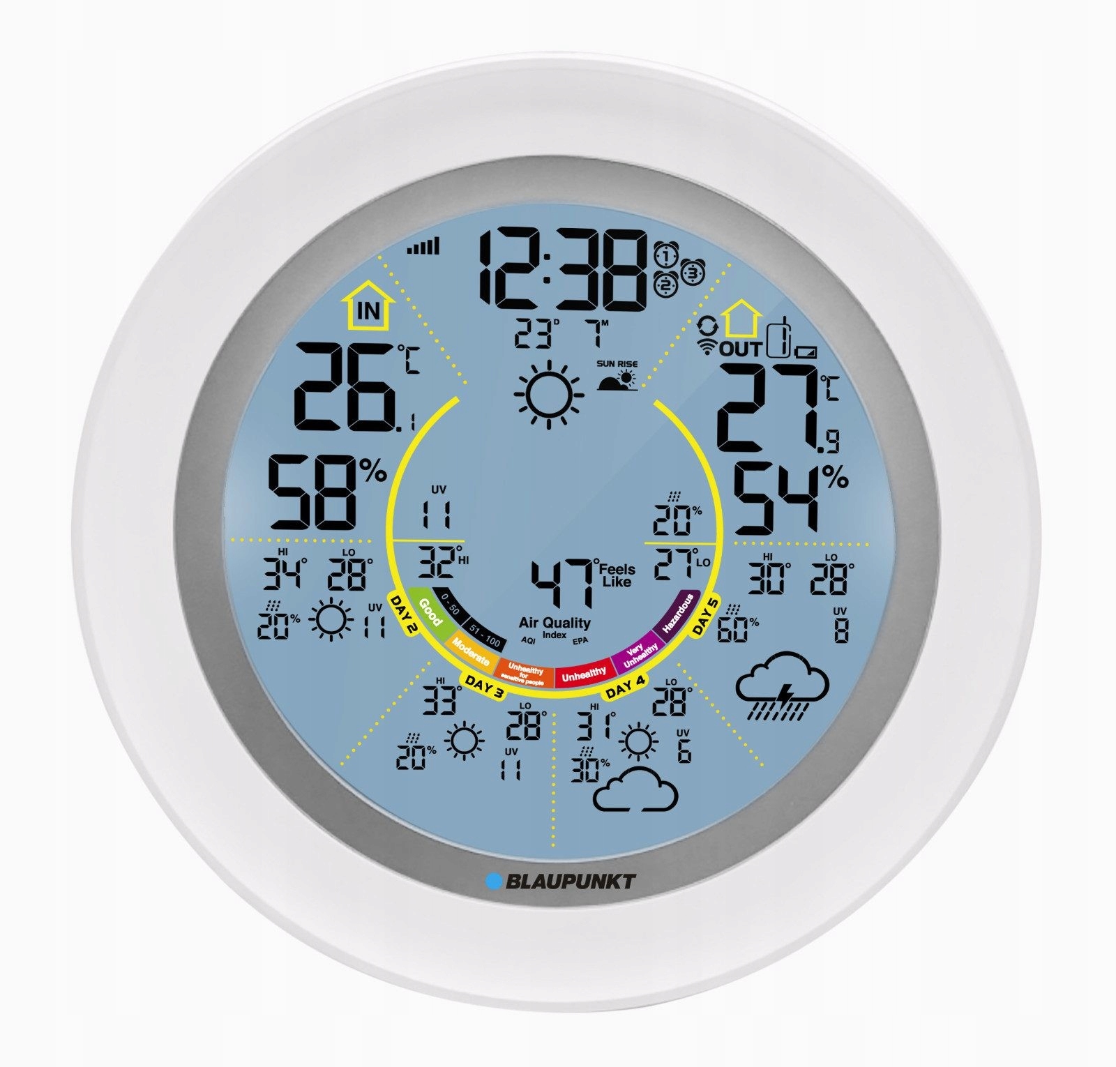 Blaupunkt Meteorologická Stanice Wifi Senzor Smogu Pm 2.5 Vlhkost Tuya WS60WH