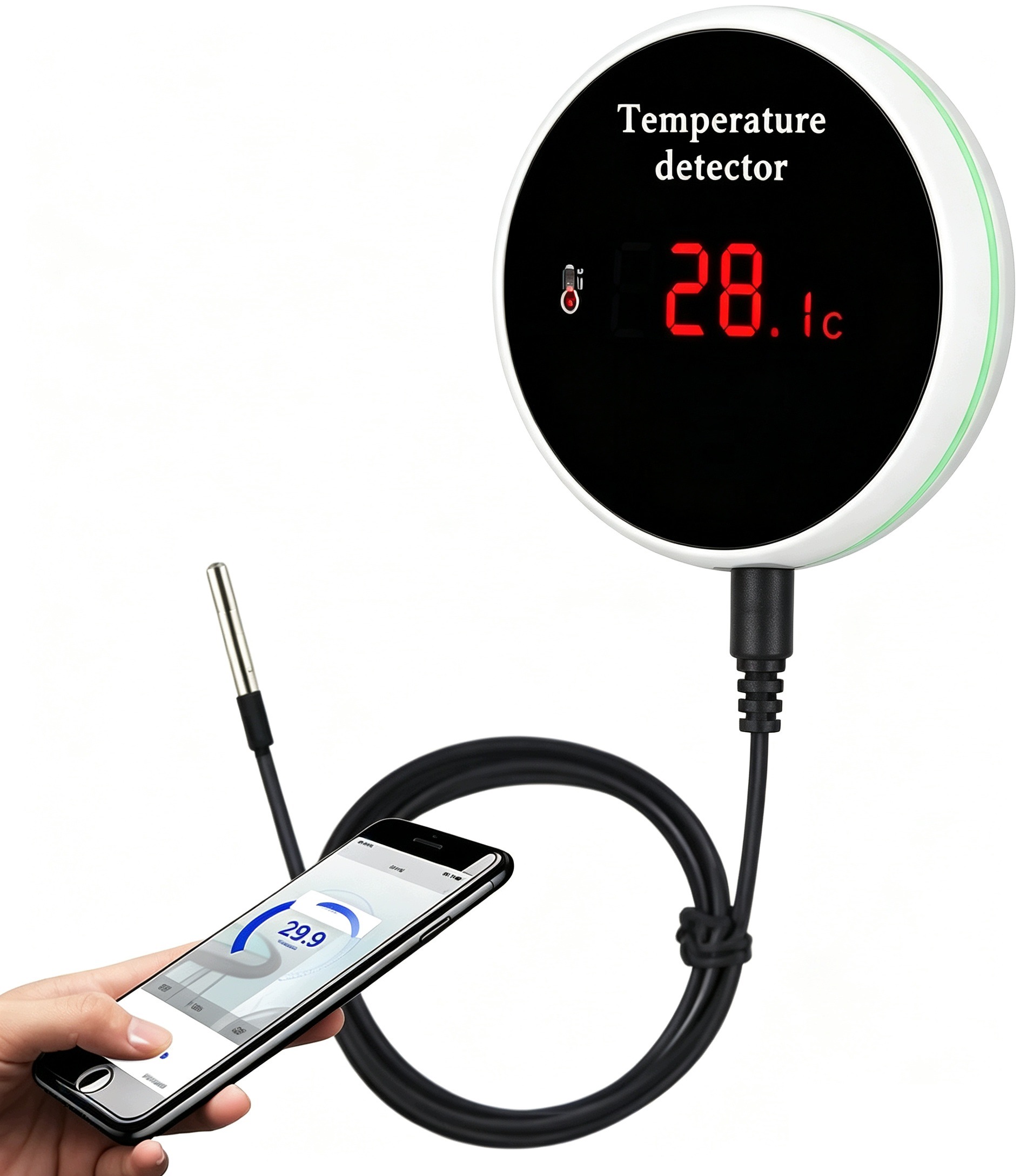 Inteligentní senzor teploty, hermetická sonda Alarm, WiFi obrazovka