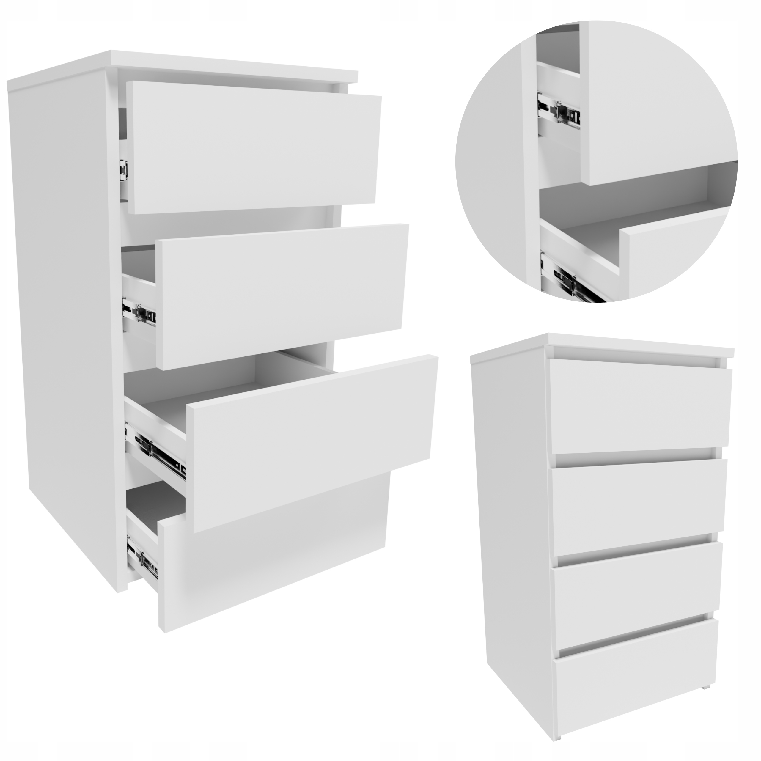 Komoda CL440BIA bílá 40 cm malá skříňka zásuvky na oblečení hračky knihy