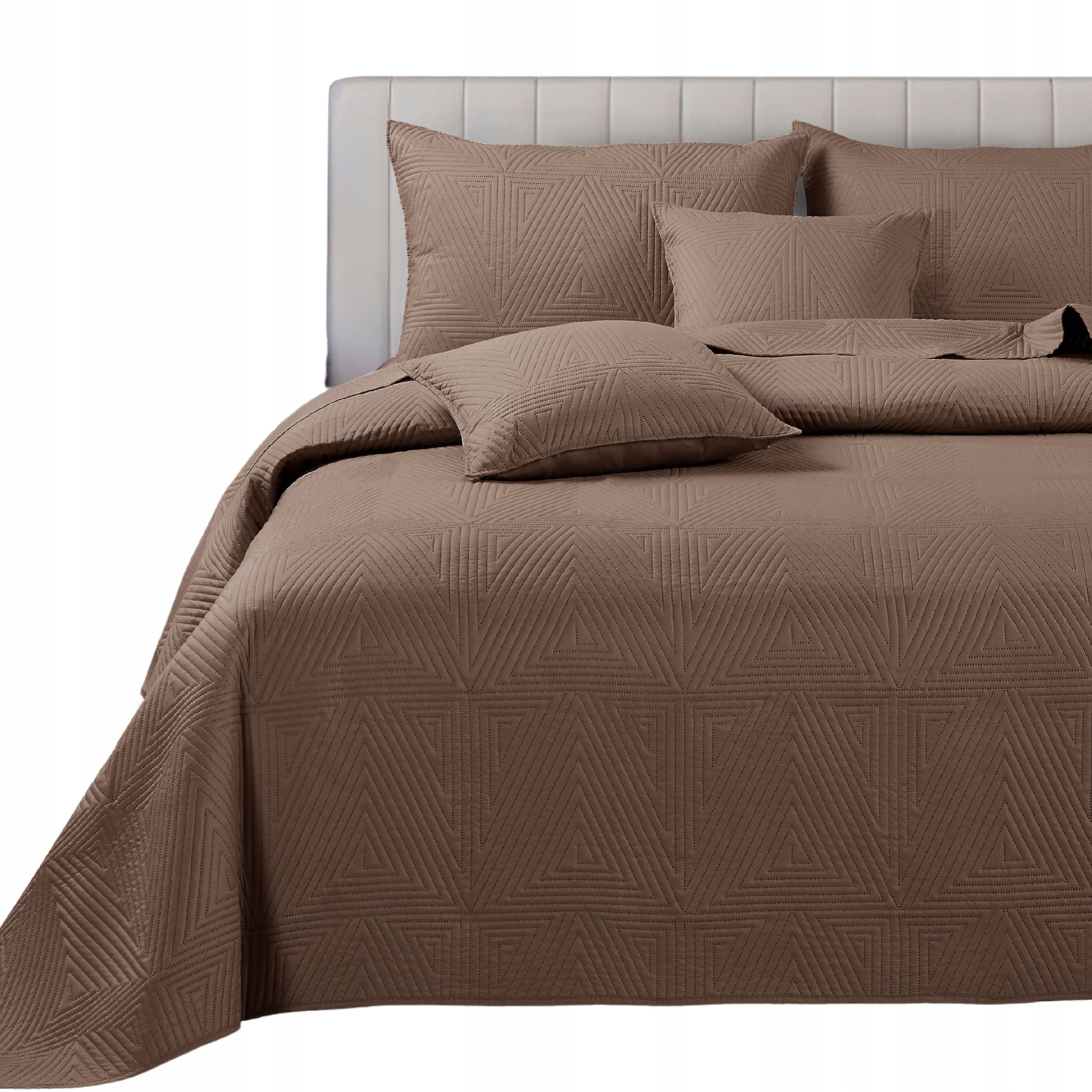 Přikrývka Na Postel Prošívaná Velvet Kapa Deka Pled 240x220 Trio Světle Hnědá