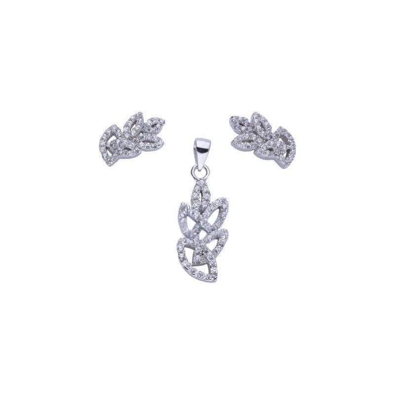 Dámská sada z rhodiovaného stříbra 925 větvička se zirkony jako dárek