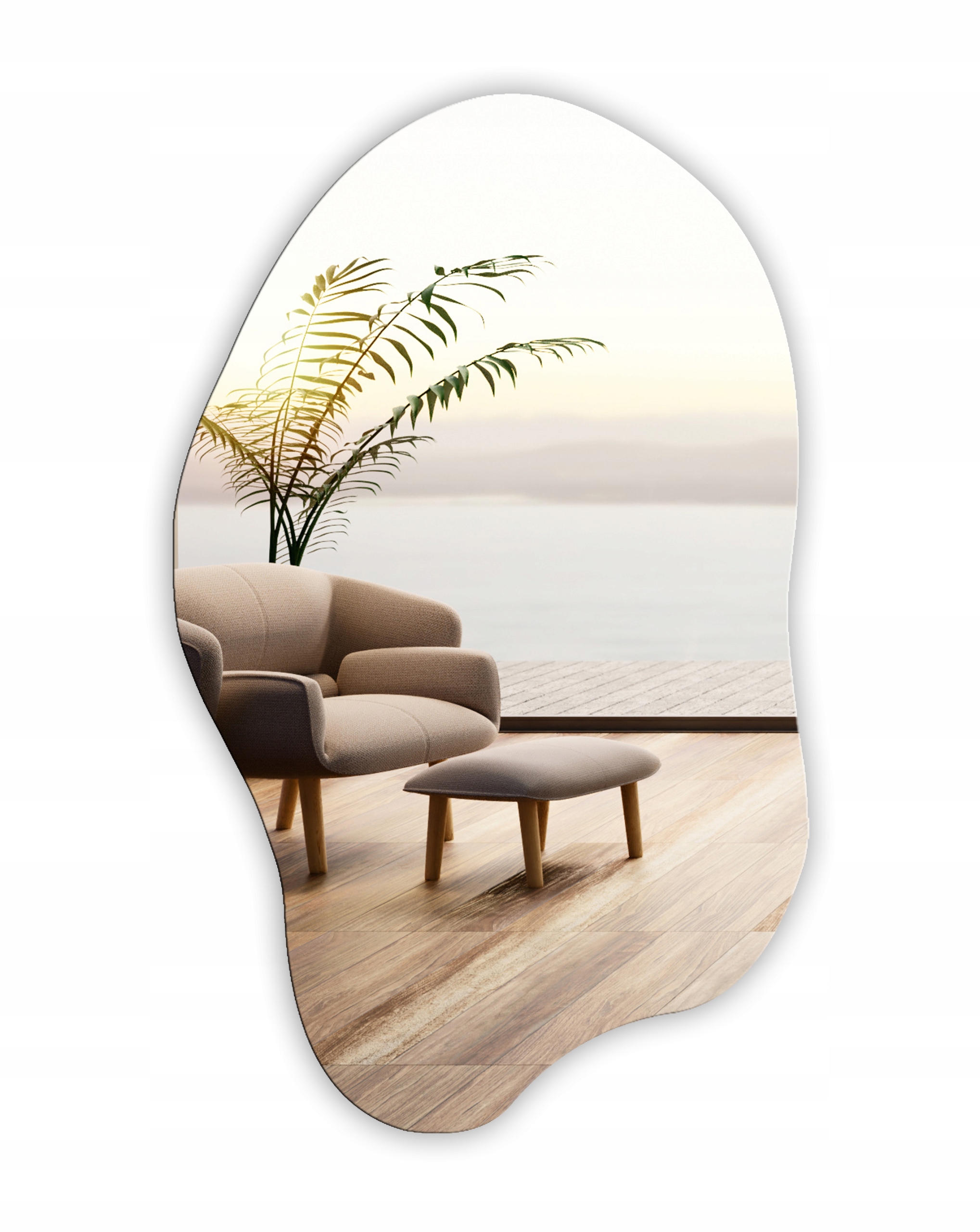 Современное нерегулярное асимметричное зеркало 90x55